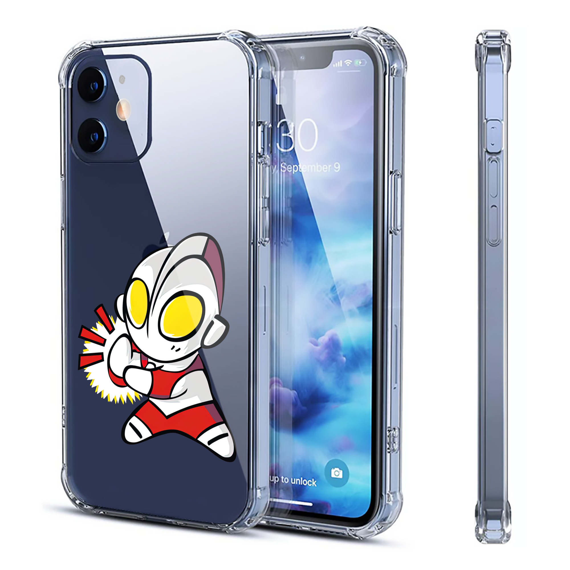 （画像用） ウルトラマン Ultraman 【iPhone 12シリーズ対応】透明スマホケース（クリアソフトケース）